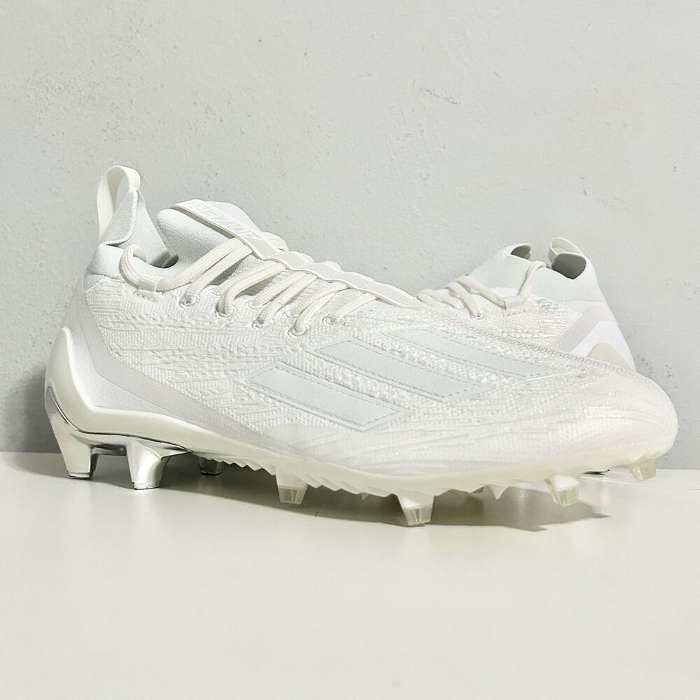 Adidas Adizero Primeknit “White Metallic Silver” Men’s 10.5-11.5 Football Cleats